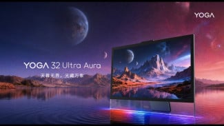 Lenovo Yoga 32 Ultra Aura,  PC All-in-One Premium dengan Layar OLED 4K 165Hz