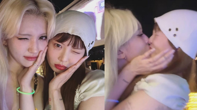 SOMI dan HyunA Berciuman Bibir