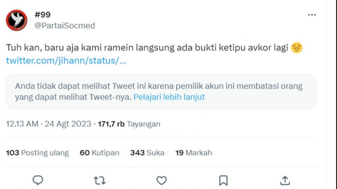 Cuitan partai socmed