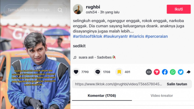 Warganet di TikTok Ramai Bela Teuku Ryan