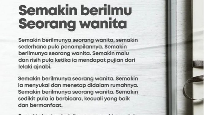 Semakin Berilmunya Seorang Wanita