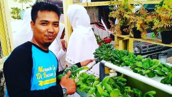 Muhammad Nazri Syahputra Ketua Komunitas Hidroponik Sumatera Utara