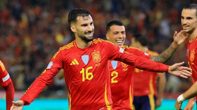 Selebrasi gol pemain Spanyol