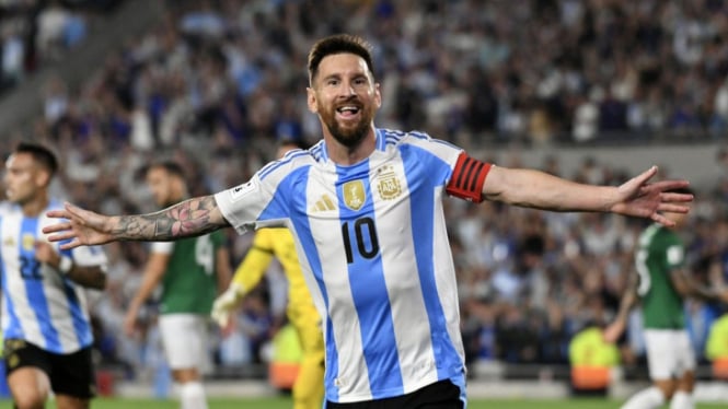 Lionel Messi, hattrick gol Argentina 6-0 Bolivia