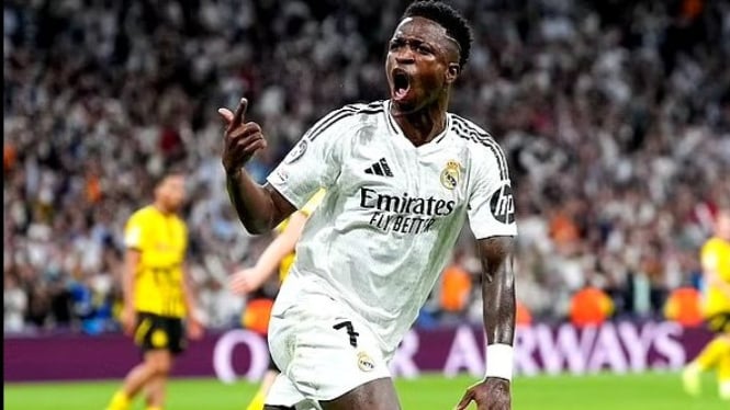 Vinicius Junior hattrick gol vs Dortmund