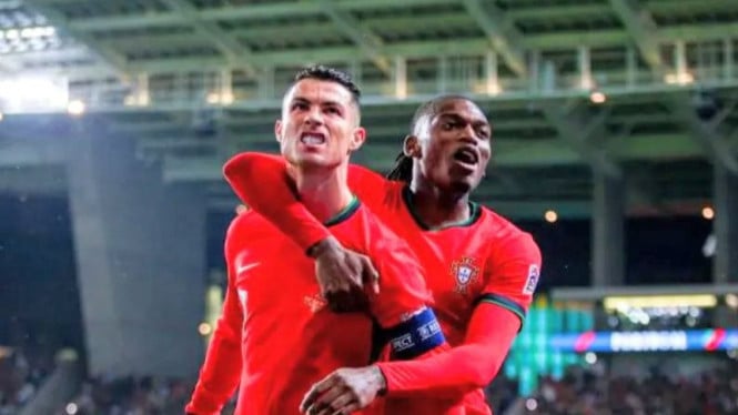 Timnas Portugal menang telak vs Polandia