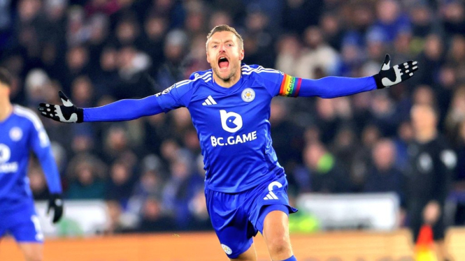 selebrasi gol Jamie Vardy
