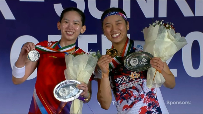 Pornpawee dan An Se Young di podium India Open 2025