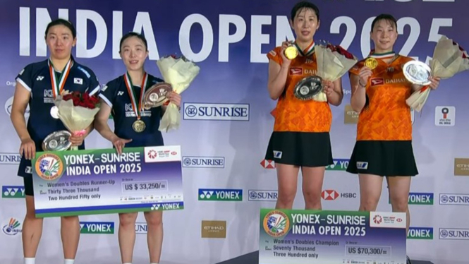 Podium ganda putri India Open 2025