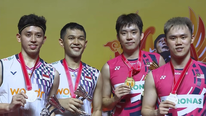 podium ganda putra Indonesia Masters 2025