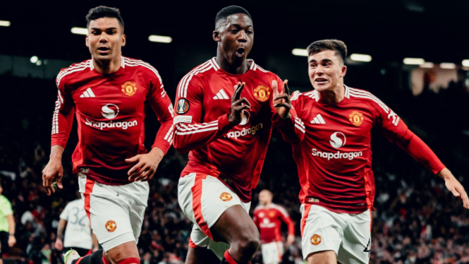 Selebrasi kemenangan pemain Manchester United