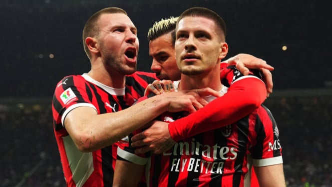 Selebrasi kemenangan pemain AC Milan