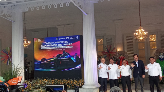 launching Formula e-Prix Jakarta di Balaikota, 24 April 2025