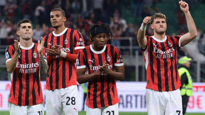 selebrasi kemenangan pemain AC Milan