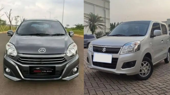 Daihatsu Ayla dan Suzuki Wagon R.