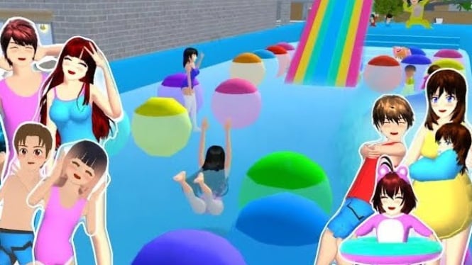 Bikin Kolam Renang Mini di Sakura School Simulator.