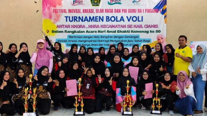 Juara FIKGURA 2025, Guru RA Ciamis Gelar Turnamen Voli Perdana.