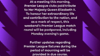 Pertandingan Premier League Akhir Pekan Ini Ditunda
