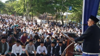 Ribuan Jemaah Padati Lapangan Cindua Mato Batusangkar untuk Salat Iduladha 1447 H