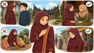 Sumbang Bagaua dalam Adat Minangkabau, Etika Perempuan dalam Menjaga Batas Pergaulan