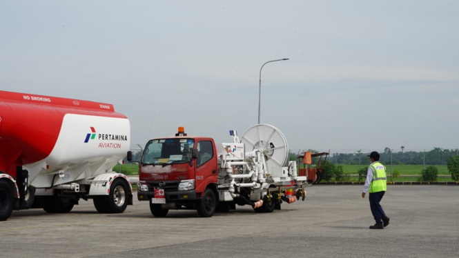 Proses distribusi avtur. Sumber Foto/Pertamina