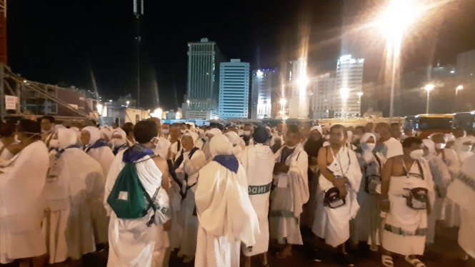 Ilustrasi jemaah haji saat tiba di Makkah. Foto/dok Kemenag Sumbar