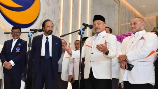 Ketum Nasdem Surya Paloh dan Presiden PKS Ahmad Syaikhu