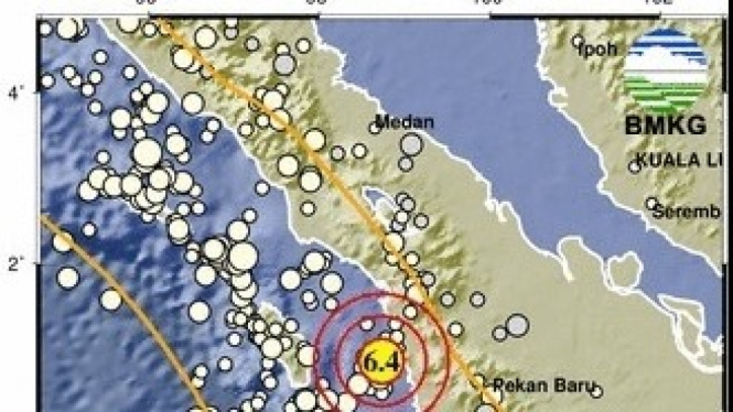 Peta guncangan gempa padang sidempuan