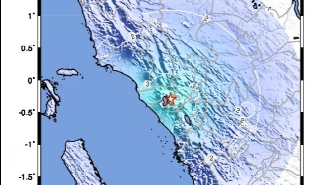 Peta Gempa Bukittinggi 8 April 2023