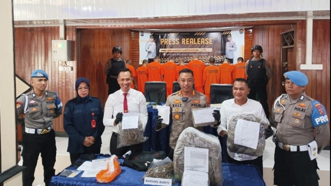 Barang Bukti Satuan Reserse Narkoba (Satresnarkoba) Polresta Padang