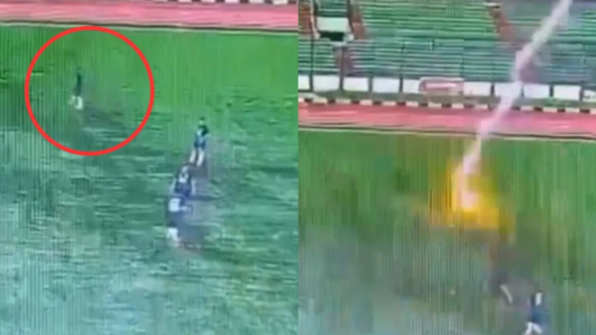 Pria Tewas Tersambar Petir saat Bermain Sepakbola di Stadion Bandung