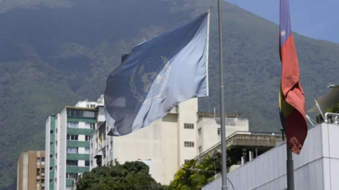 Ilustrasi Gambar Bendera PBB di Venezuela