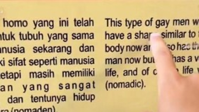 Tangkapan Layar Papan Informasi Homo Sapien di Museum Adityawarman