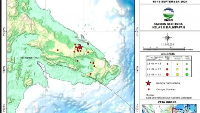 Peta Seismisitas, Berau, Kaltim