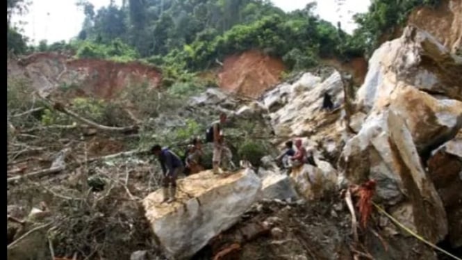 Kondisi longsor tambang ilegal di Solok