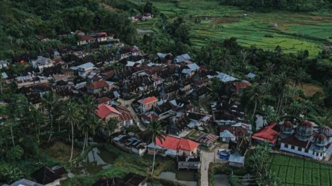 Foto udara Kampung Saribu Rumah Gonjong