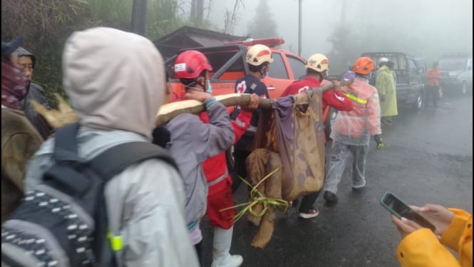 Evakuasi korban longsor Pekalongan