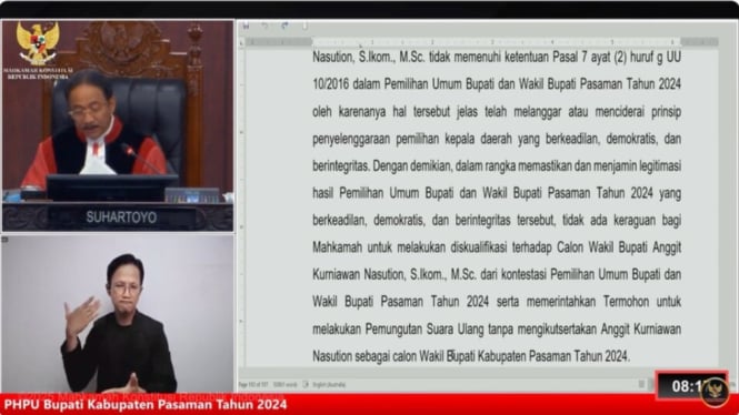 Lampiran Putusan MK Terkait Pilkada Pasaman 2024