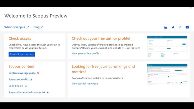 Laman Depan Web Scopus