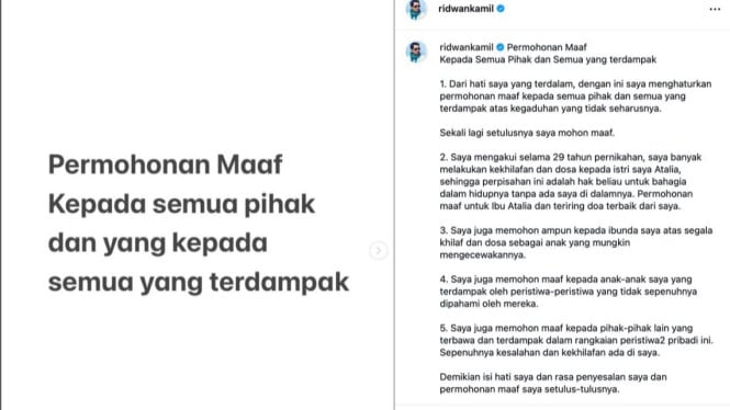 Postingan Ridwan Kamil