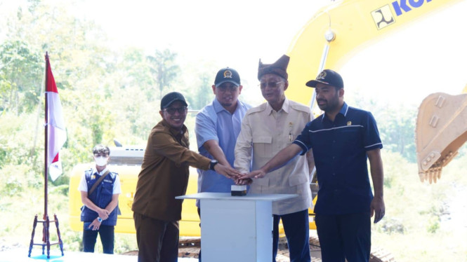 Ground Breaking Sabo Dam di Wilayah Tanah Datar