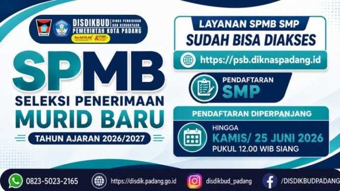 SPMB SMP di Kota Padang Diperpanjang