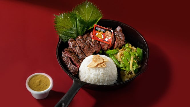 Wagyu Zabuton Steak with Negi Butter Sauce and Rice