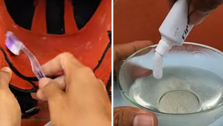 Cuma Butuh 4 Bahan Dapur, Jamur di Helm Hilang Total dan Aromanya Wangi Parah