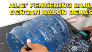 Kreatif Banget, Galon dan Karet Ban Berubah Jadi Alat Pengering Baju Super Unik