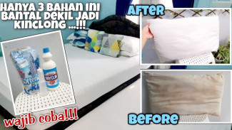 Bantal Dekil Bisa Putih Kembali, Cuma Modal Bayclin dan Cuka Dapur