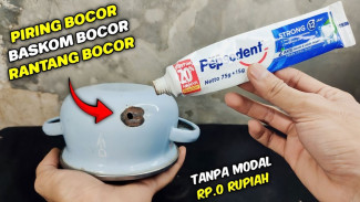 Cara Mudah Menambal Piring dan Rantang Bocor Pakai Bungkus Pasta Gigi Bekas
