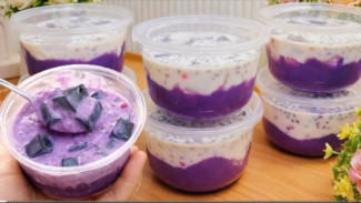 Takjil Viral Ramadan! Sagu Ubi Ungu Kuah Creamy Ini Dijamin Laris Manis