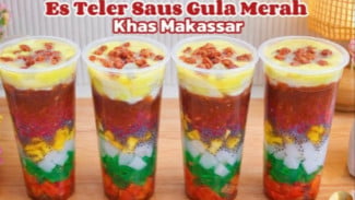 Ide Jualan Ramadan Paling Dicari! Es Teler Saus Gula Merah Khas Makassar, Segar, Unik, dan Laris Manis