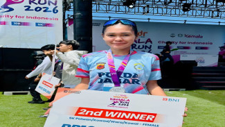 Bripka Surya Elvi Raih Podium Kemala Run 2026, Polwan Berprestasi dari Purwakarta